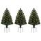 3ct. Pre-Lit Alexa Enabled Pathway Green Artificial Christmas Tree Set